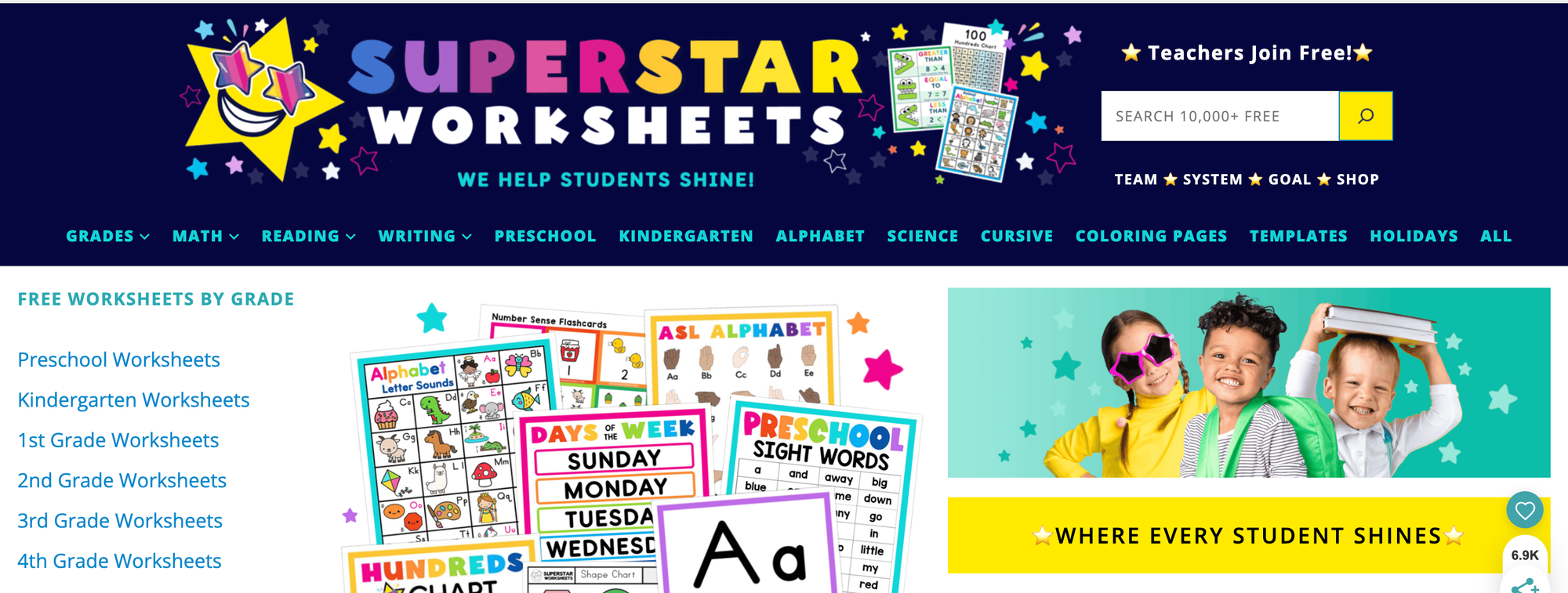 Superstar Worksheets&nbsp;&nbsp;