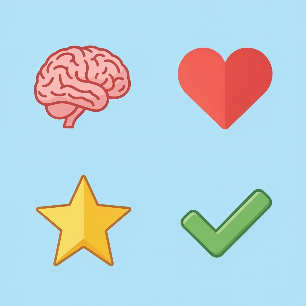 Four pillars of preschool readiness representing the main skill areas