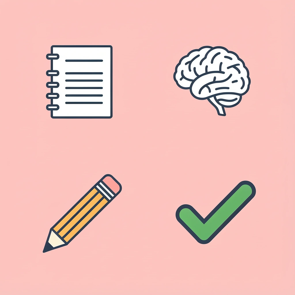 Four icons representing letter tracing, shape recognition, number practice, and additional skills