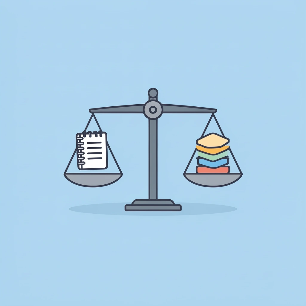 Balance scale comparing low retention from identical worksheets against high retention from varied learning formats