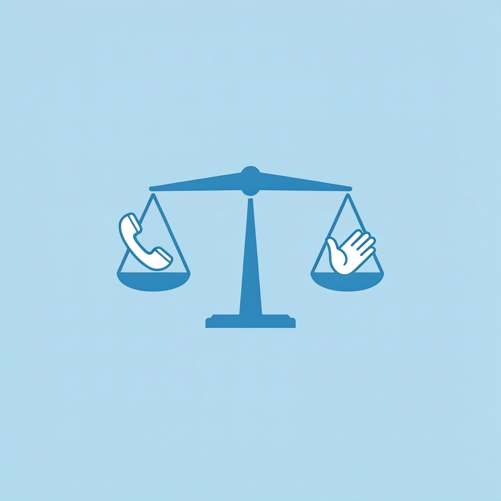 Balance scale comparing screen time on one side with hands-on practice and skill-building on the other