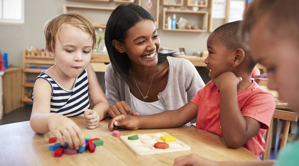 Mother Playing with Kids - Preschool Age Range