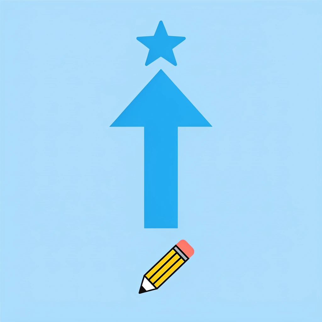 Upward arrow showing progression from fine motor skills to kindergarten readiness and writing success