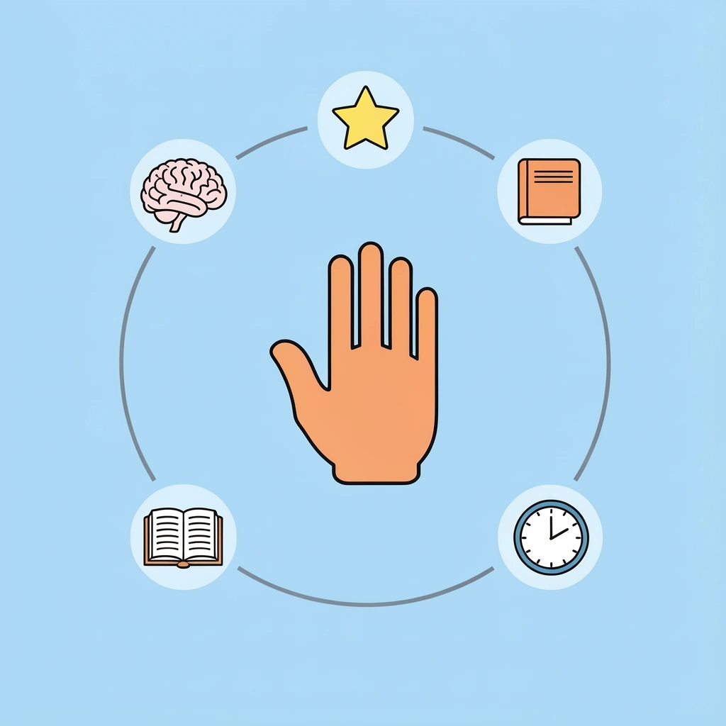 Central hub showing hands-on exploration connecting to engagement, learning, durability, and reusability