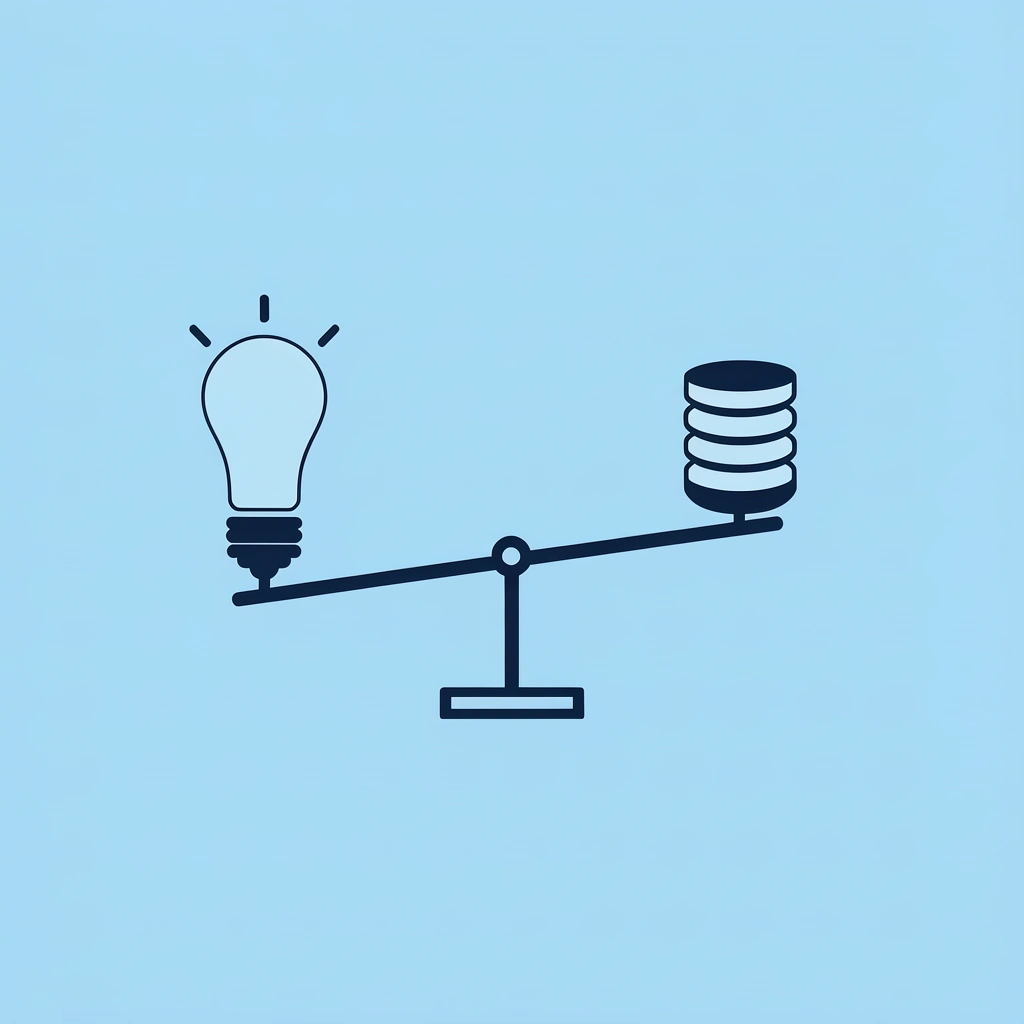 Balance scale showing easy crafts on one side and skill development on the other