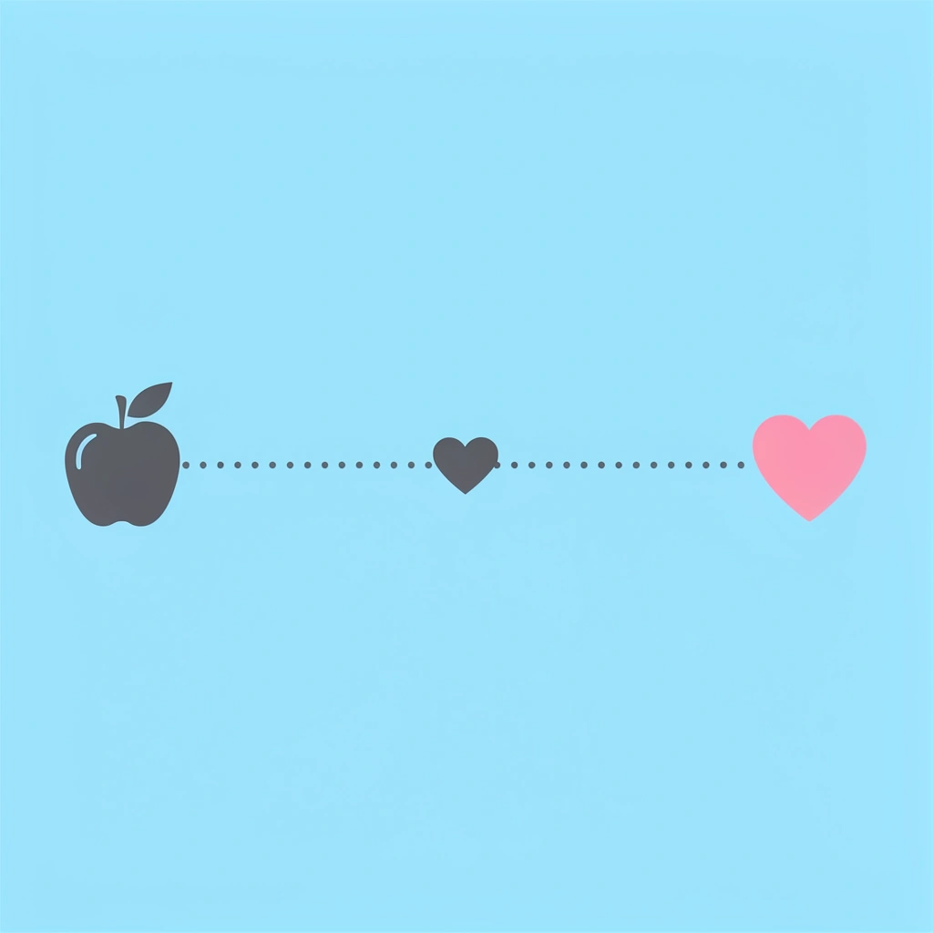 Two connected icons showing a familiar food linked to a nutritious ingredient