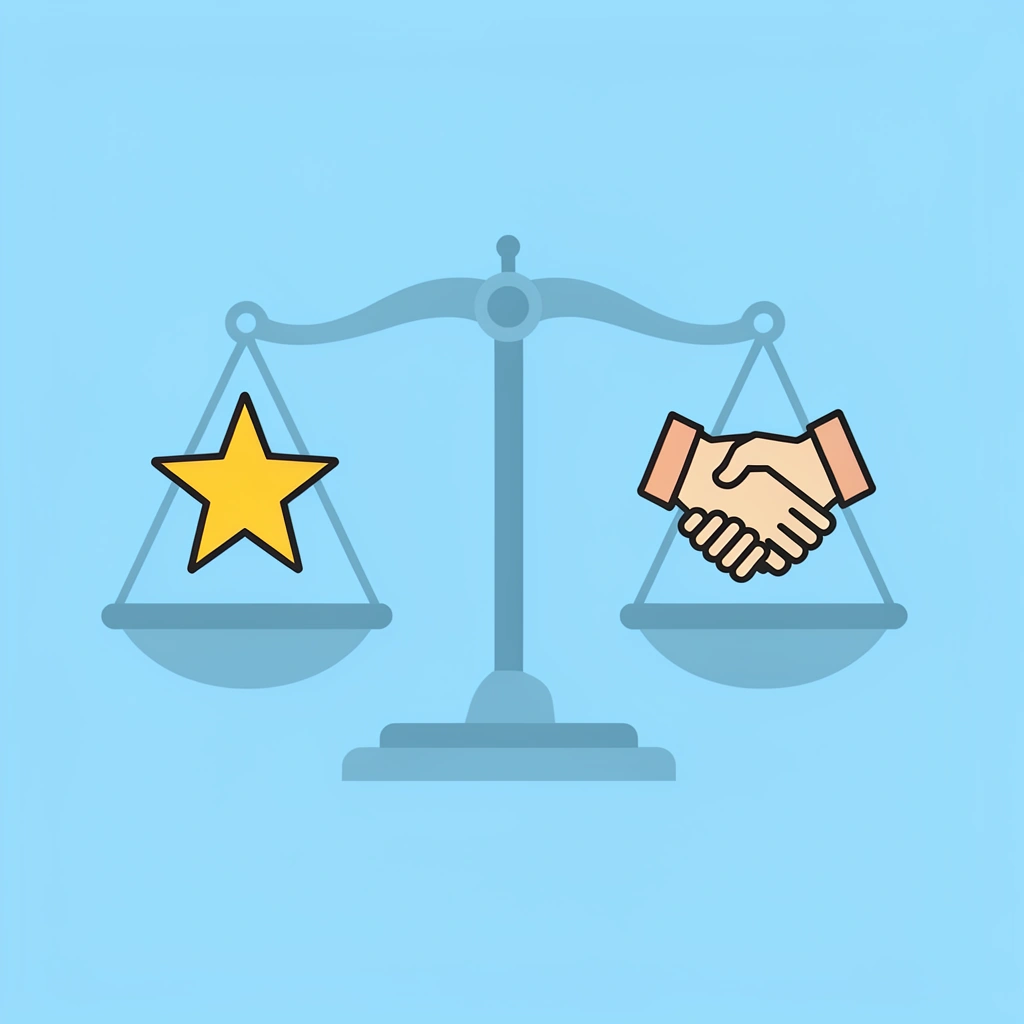 Balance scale with daycare on one side and preschool on the other, both balanced equally