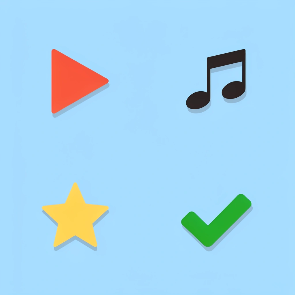 Four-square grid showing icons for musical statues, dancing with props, rhythm-based games, and freeze dance activities