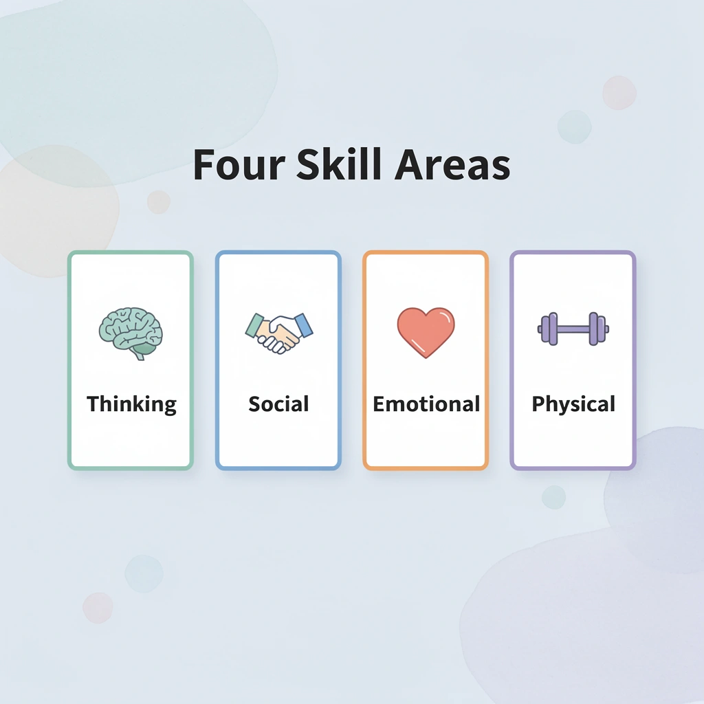 Four skill areas developed through play-based learning