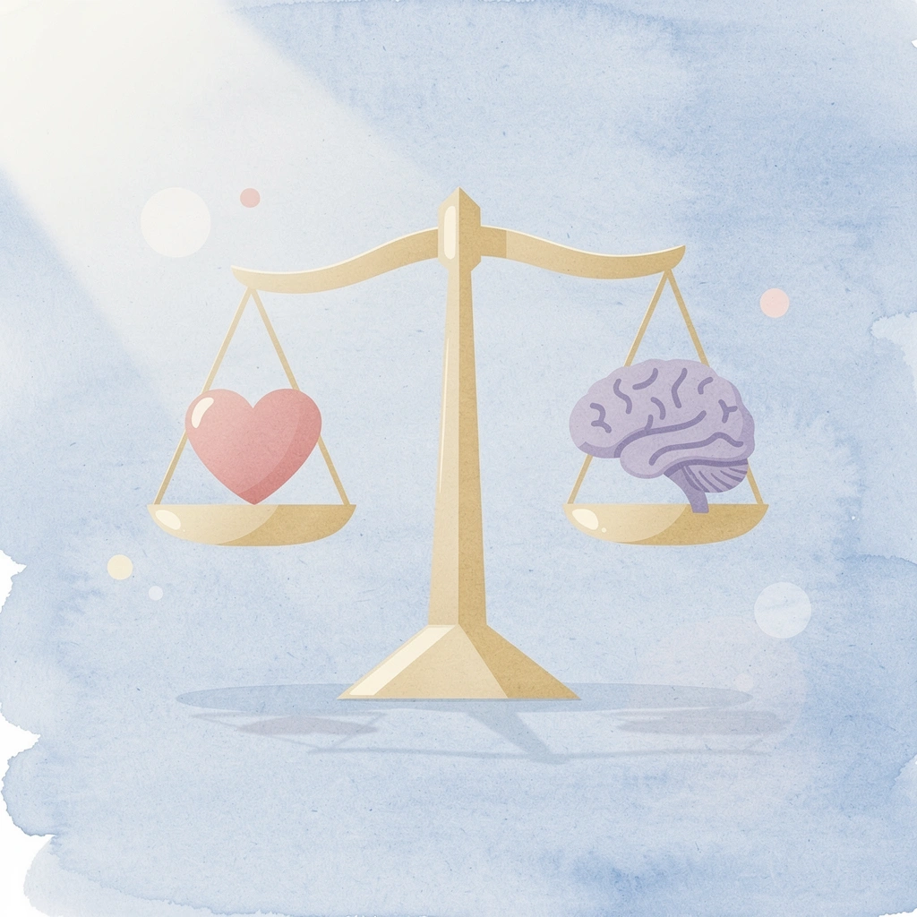 Balance scale showing child-led exploration and teacher guidance