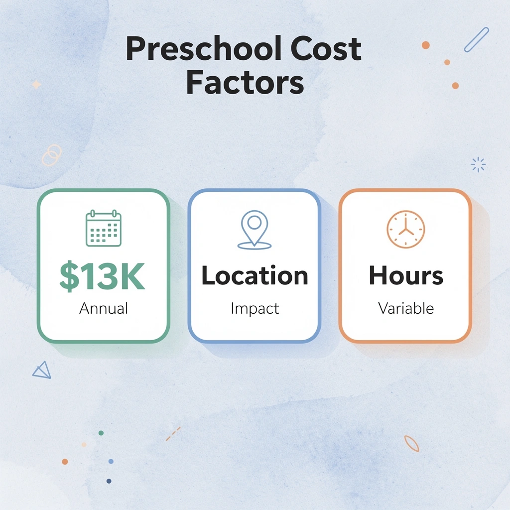 Infographic showing key preschool cost statistics