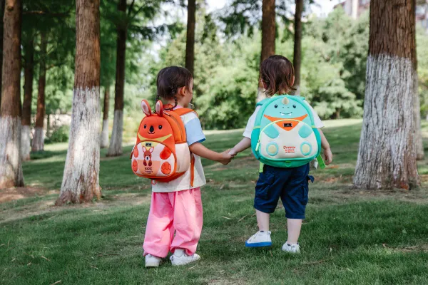 Kids going through forest - Preschool Backpack  